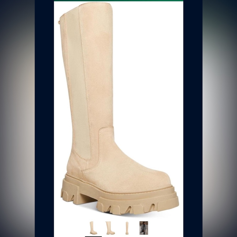 Steve Madden Beige Over the Knee Boots